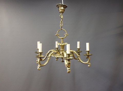Large ceiling lamp in brass from the year 1930. The lamp was made in Silkeborg, 
Denmark.
