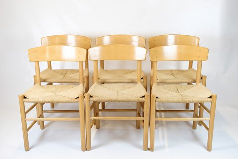 Set of Six Folk Chairs - Model J39 - Folk Chair - Børge Mogensen - FDB Furniture 
- 1960s
