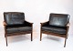A Pair of Armchairs - Model Capella - Rosewood - Black Elegance Leather - Illum 
Wikkelsø - 1960
