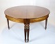 Antique Round Dining Table - Hand Polished Mahogany - Round Legs With Grooves - 
Incl. 5 Extension Leaves - 1840s
Great condition
