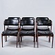 Set of Six Dining Chairs – Erik Buch – Model OD 49 – Rosewood and Black Leather 
– O.D. Furniture – 1950s
