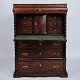 Secretary – Polished Oak – Green Felt Cloth & Brass Handles – 4 Drawers – 1820s
