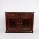 Low Antique Sideboard - Hand Polished Mahogany - Fixed Shelves - 1880s

