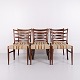 Set of Six Dining Chairs – Rosewood & Striped Fabric – N.O. Møller – J.L. Møllers Møbelfabrik – 1960s