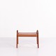 Hocker aus Teak mit Ledersitz von Vilhelm Lauritzen für Fritz Hansen um 1945