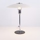 Lyfa Tischlampe mit Weißen Metallschirmen und Vernickeltem Gestell 1940er Jahre