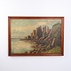 Ölgemälde mit Küstenlandschaft, Felsformationen und Meer, ca. 1920–1940