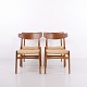 Hans J. Wegner CH23 Esszimmerstühle mit Rückenlehne aus Teakholz und Geflochtenem Sitz von Carl Hansen & Søn, 1960er-Jahre