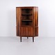 Dänischer Eckschrank / Barschrank aus Palisander mit Glastür 1960er Jahre