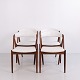 Set aus 4 Kai Kristiansen Stühlen Modell 31 aus Teak und Weißem Leder 1960er Jahre